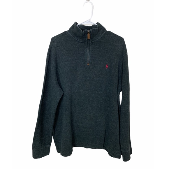 Polo Ralph Lauren 1/4 Zip Gray Pullover Sweater - Picture 2 of 5